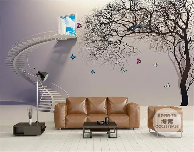 3d behang foto behang custom muurschildering woonkamer 3d trappen en ... 3d behang foto behang custom muurschildering woonkamer 3d trappen en ...