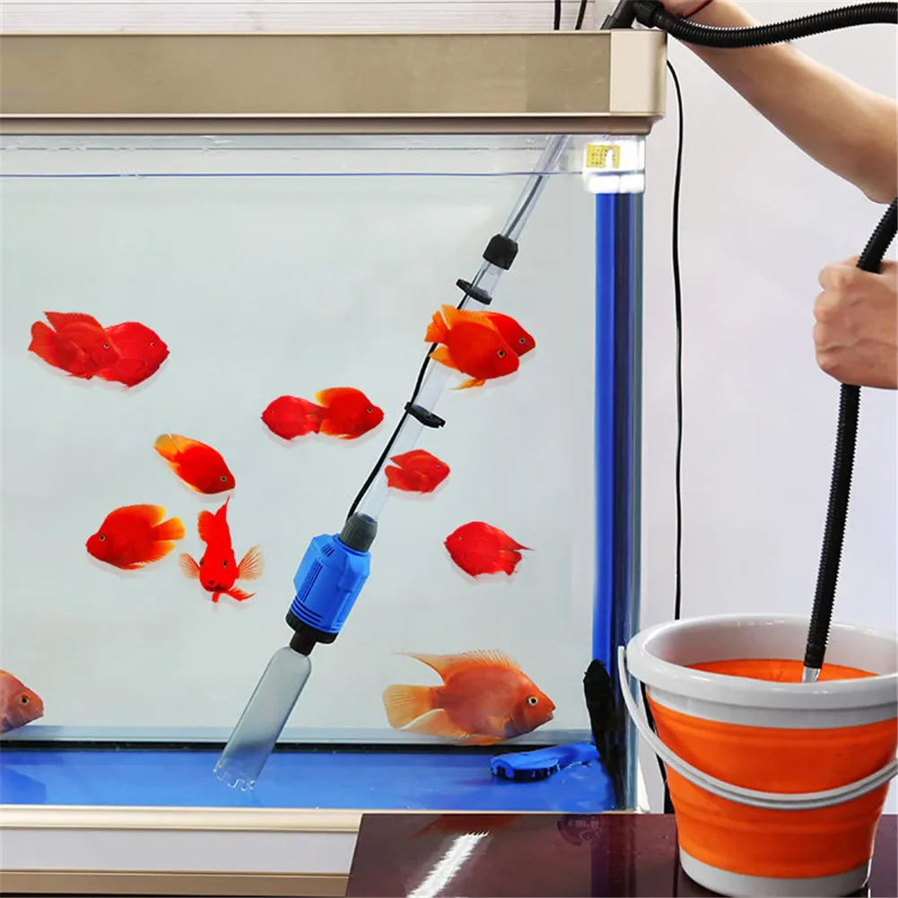 Аквариум Электрический Syphon Управляется Fish Tank промыватель песка Вакуумный Гравий смены воды очиститель сифонного фильтра аквариумный пылесос 220 V