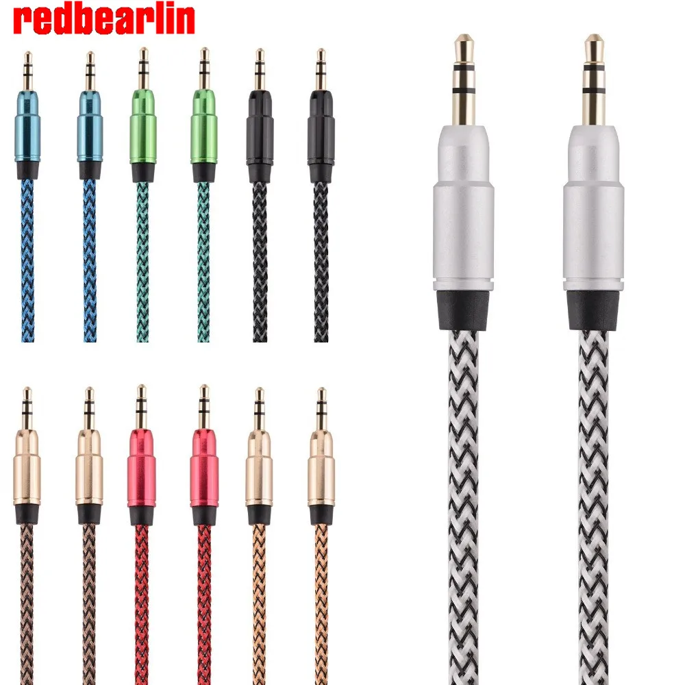 Redbearlin 1 м 3.5mm Jack AUX аудио кабель адаптер вспомогательный шнур аксессуар пачки для