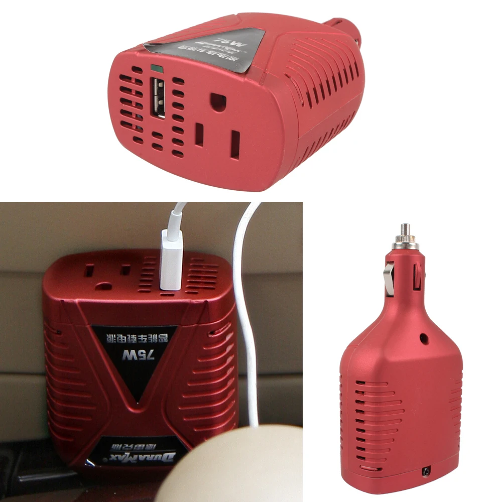 12V 75W Car Power Inverter Auto Accessories Inverters Charger With USB