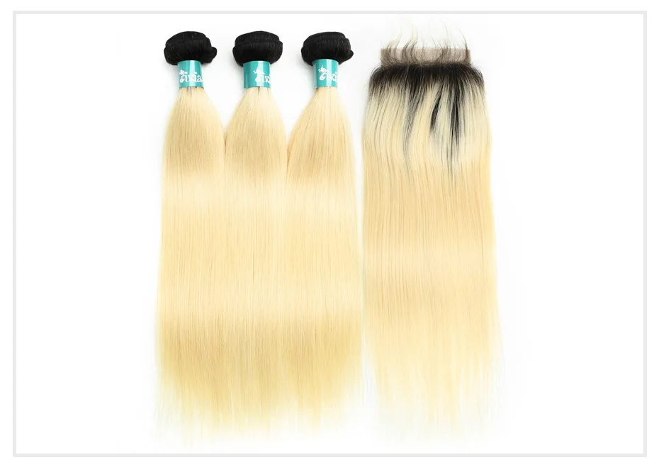 Brazilian Straight 2 3 4 Bundles with 1B 613 Closure (1)