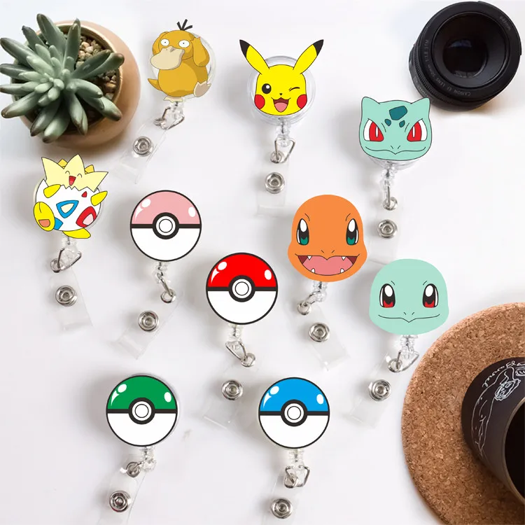 

Hot Sales 1 Piece High Quality Retractable Acrylic Nurse Badge Reel Clip Cartoon Balls Eggs Students IC ID Card Badge Holder