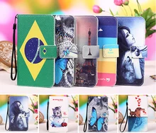 Multi colors Cartoon Printing Flip PU Leather Phone Wallet Case For BQ Aquaris U Lite Mobile Phone case cover +Tracking Number