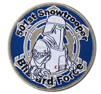 

3.5" STAR WARS 501st Snowtrooper TV movie fancy Embroidered sew on iron on patch punk rockabilly applique dropship Free Shipping