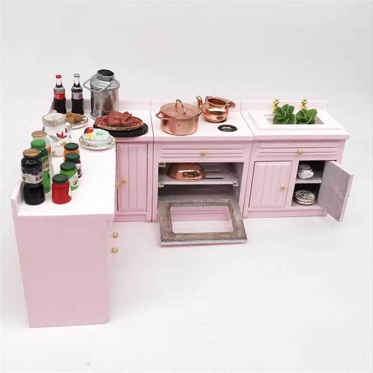 4 шт./компл. кукольный домик Миниатюрный кухонный столешница, раковина, камин, угловой шкаф, набор игрушечная мебель