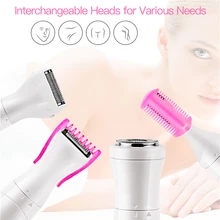 CkeyiN 4 в 1 Электрический эпилятор для всех частей тела USB Перезаряжаемый эпилятор для женщин триммер для бровей