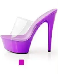 Обувь босоножки на тонком каблуке шлепанцы женские летние туфли на ультра высоком каблуке 15 см банкетная свадебная обувь для невесты большие стандартные размеры 34–44 - Цвет: Лаванда