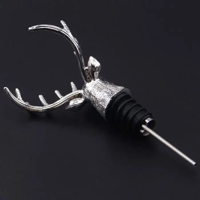 Creativity 118x80mm Alloy Deer Stag Head Wine Pourer Wine Bottle Stoppers Aerators Bar Tools E2S Creativity 118x80mm Alloy Deer Stag Head Wine Pourer Wine Bottle Stoppers Aerators Bar Tools E2S