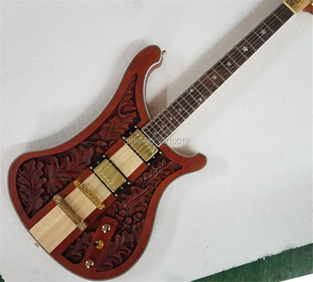 

Custom shop New Rickenback 6 strings guitar engrave top,high quality.