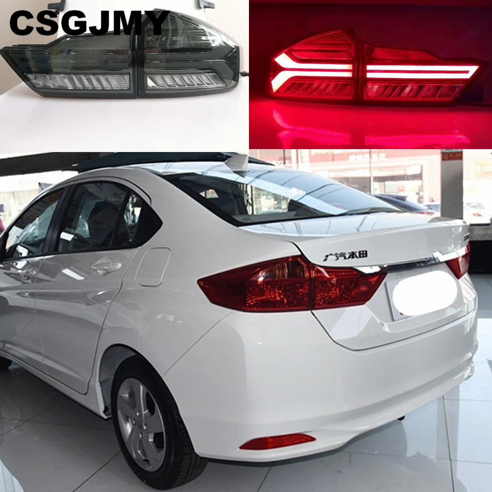 Стайлинга автомобилей задние фонари для Honda City светодиодные задние фонари противотуманная лампа задняя лампа DRL+ тормоз+ Парк+ сигнальных огней
