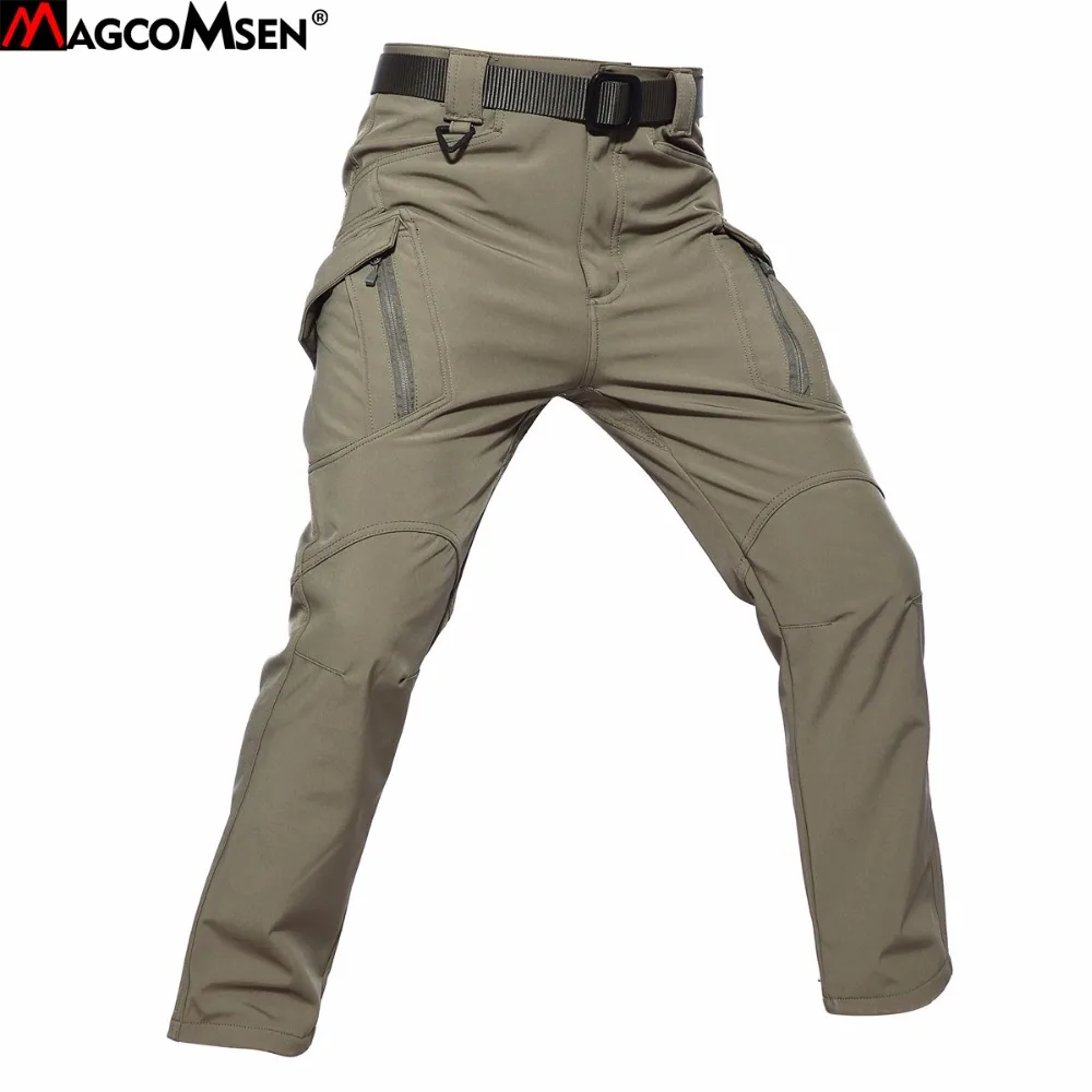 MAGCOMSEN Tactical Softshell Pants Men Winter Warm Fleece Military ...