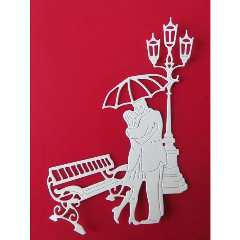 

Lovers Hug Umbrella Road Shape Metal Cutting Dies Stencil Scrapbook Album Embossing For Gift Card Making Handcrafts Decor