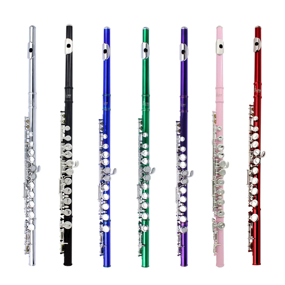 Western Concert Flute Cupronickel Plated Silver 16 Holes C Key Flute