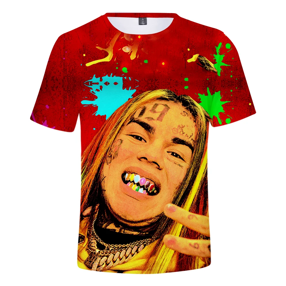 Новейшая футболка в стиле хип-хоп с принтом рэпера 69 6ix9ine Tekashi69 3D-принтом для