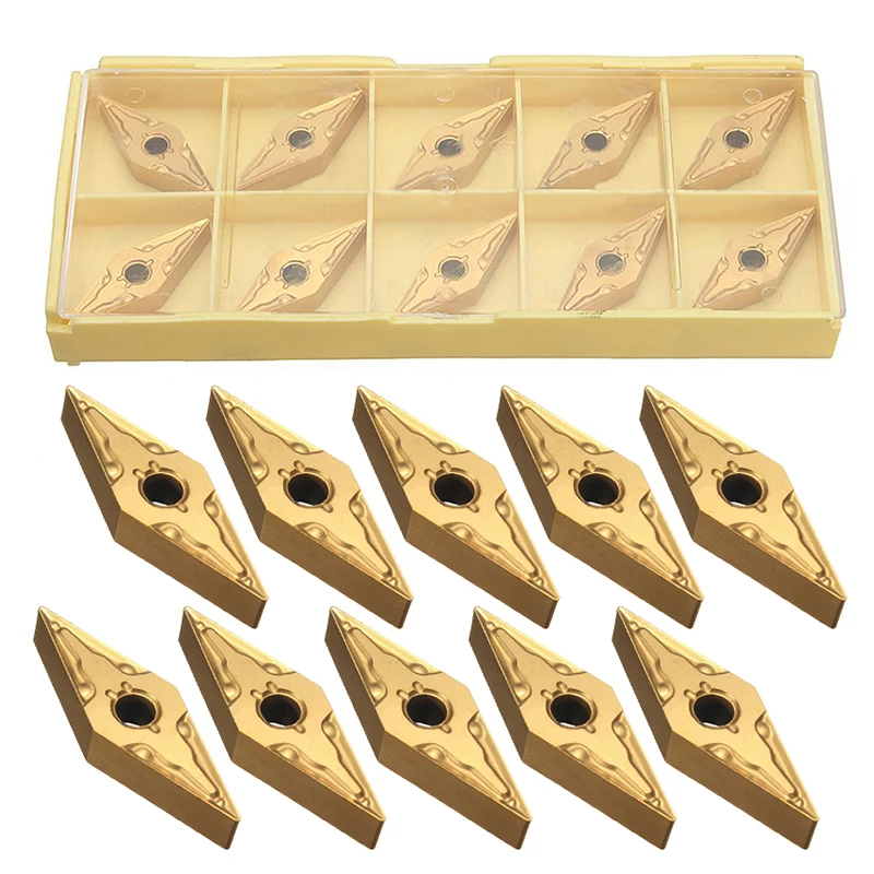 

10pcs/lot High Quality V-shape Inserts VNMG160404 Carbide Inserts Blade for Processing Steel Lathe Tool with Plastic Box