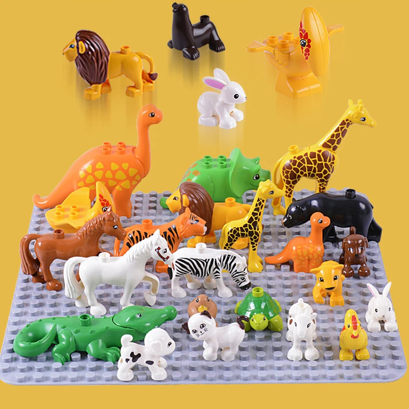 Duplos модель Животных Фигурки большие наборы для моделирования Слоны обезьяна