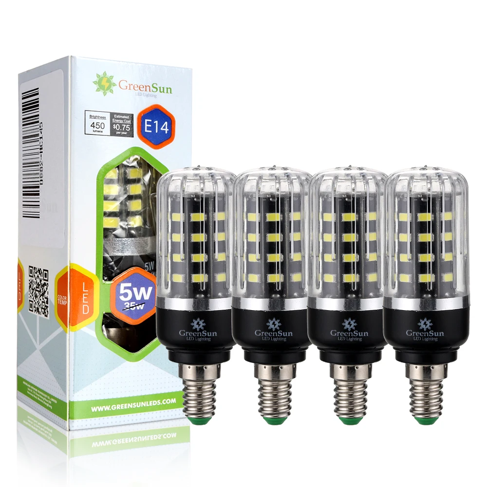 4 шт. смарт-ic E14 38X5736 SMD светодиодный Лампа Кукурузы 5 Вт люменов свет лампы 85-265 В