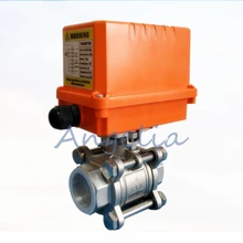 AC220V G3/" DN20 Нержавеющая сталь 304 из трех частей моторизованный шарик клапана 25Nm с инструкцией