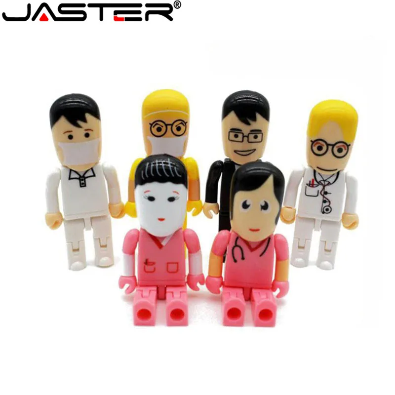 JASTER Doctors memory stick nurses Lovely medical pendrive cartoon usb flash drive pendrive 4GB 8GB 16GB 32GB 64GB