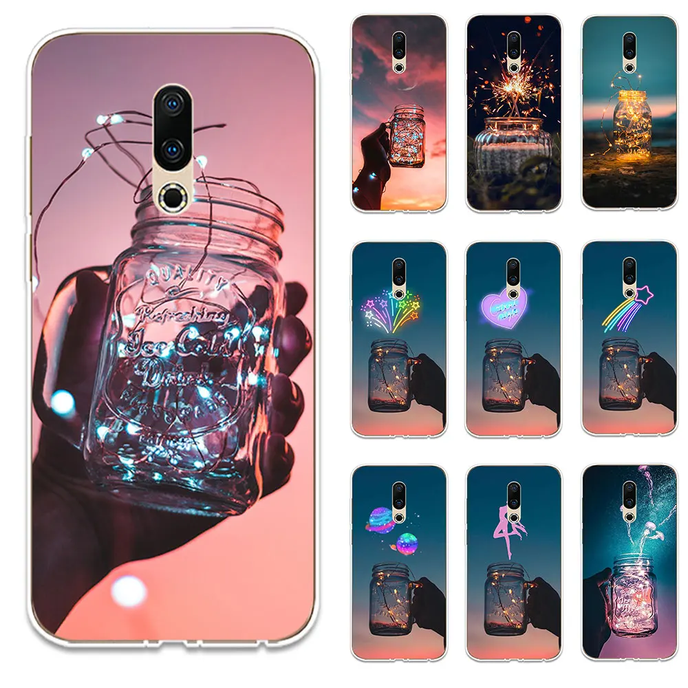 Светящиеся бутылки силиконовый чехол для телефона Couqe Fundas Meizu 15 16 Lite Plus 16X Note 8 Pro 6 7X8