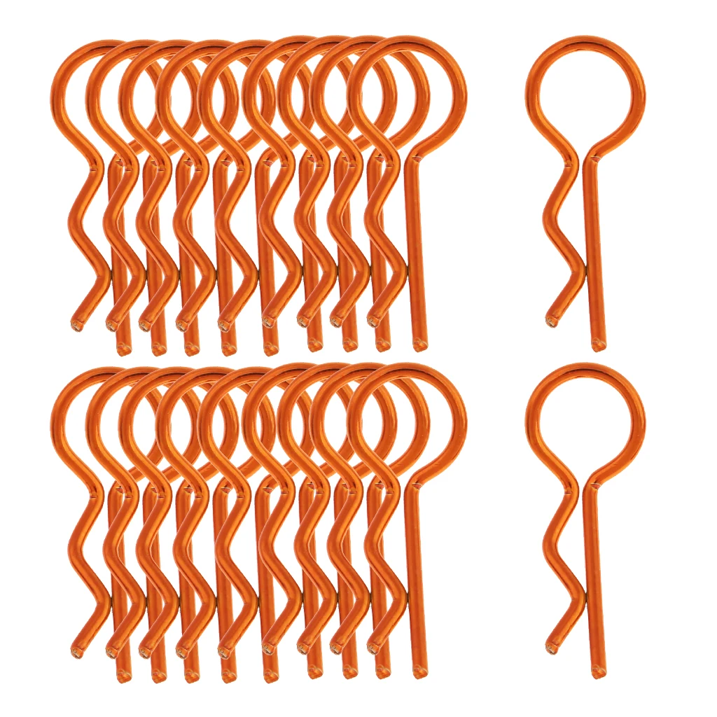 20Pcs/ Set Orange Body Clips R Pins for 1/10 1/12 1/8 1/5 RC Remote Control Cars DIY 20Pcs/ Set Orange Body Clips R Pins for 1/10 1/12 1/8 1/5 RC Remote Control Cars DIY
