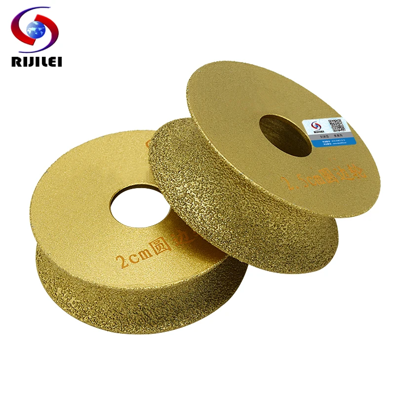 RIJILEI 74mm*20*10 40 Brazing Diamonds Marble Sanding Disc Round edge