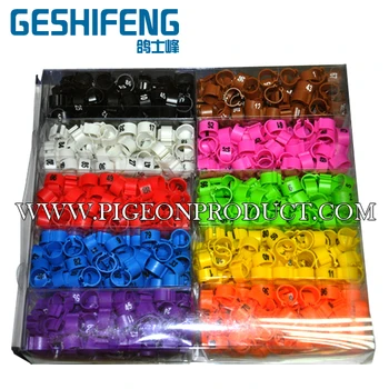 

free shipping 5000pc 8mm/10mm numbered 1-100 in 10 colors on clip plastic for pigeon