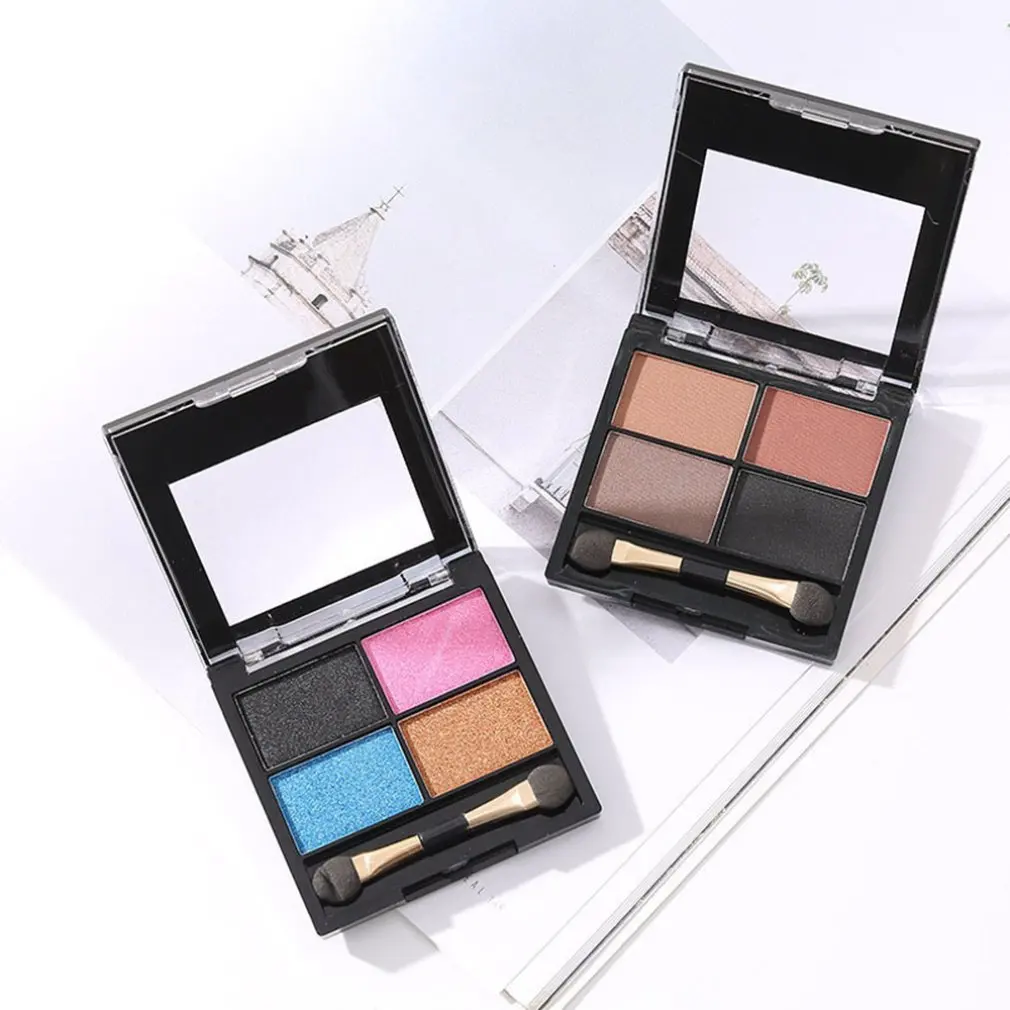 

4-Color Beginner Lazy Eye Shadow Tray Lasting No Makeup Waterproof Not Blooming Eye Shadow Makeup Products