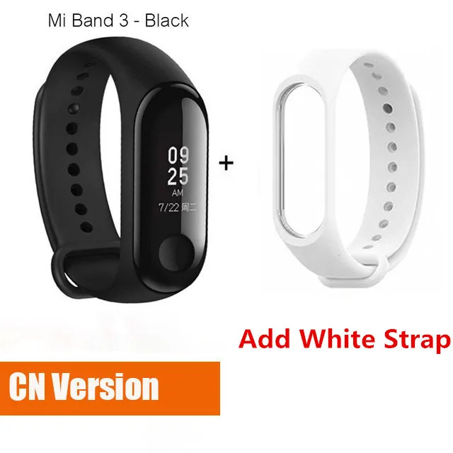 Xiaomi mi Band 3 умный фитнес-браслет трекер Смарт-часы браслет OLED тачпад монитор сна Пульс mi Band 3 - Цвет: CN add White