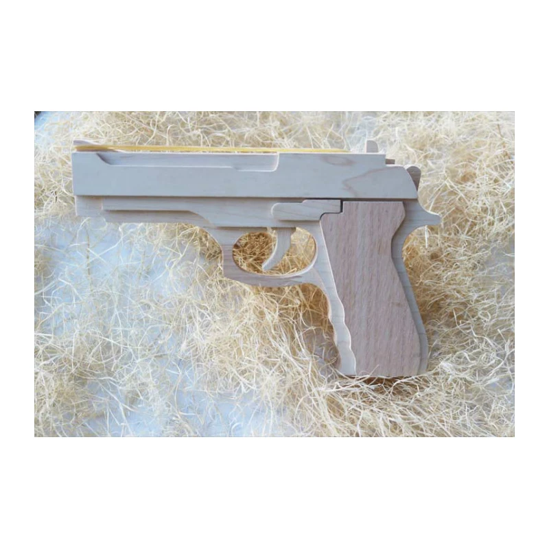 

1PCS handgun DIY Wooden Rubber gun toy Vintage Style Pistols Rubberband Gun Tutorial! M9 STEP-UP-ACTION Rubber