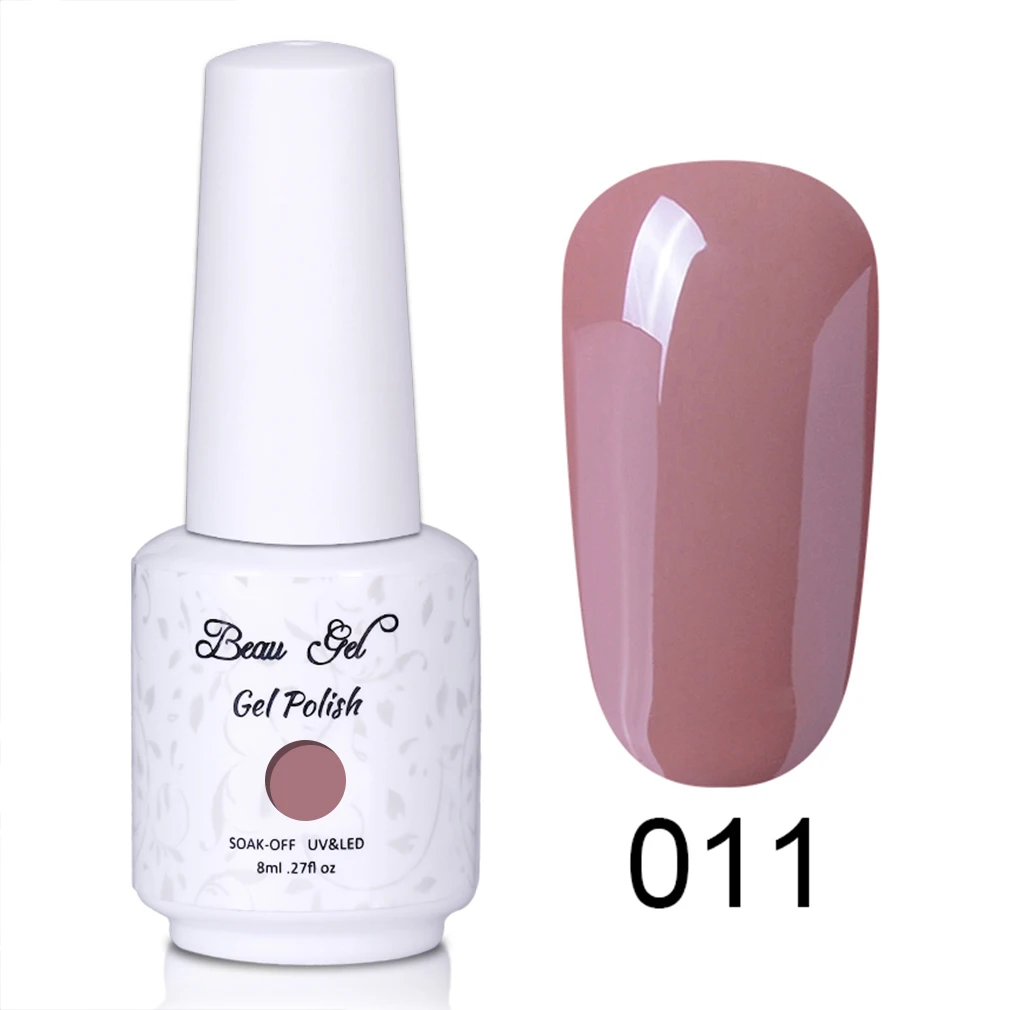 Beau Gel 8ml Nude Color UV Gel Nail Polish Soak Off Vernis Semi Permanent Hybrid Varnish Gellak Enamel Lacquer Jelly Gel Polish - Цвет: NU011