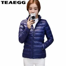 TEAEGG ультра легкий пуховик женская тонкая верхняя одежда 90% белый утиный пух женские зимние куртки пальто женский плюс размер 4XL AL86