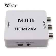 Wiistar мини HDMI2AV видео конвертер HDMI для RCA/CVBS видео 480 p 720 p 1080 p Поддержка ntsc Pla Выход
