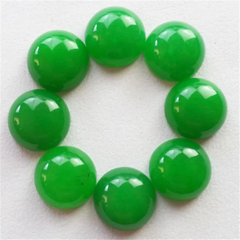 (8 шт./лот) A + Green Jades Круглый Кабошон CAB 16х7 мм Бесплатная доставка Модные ювелирные