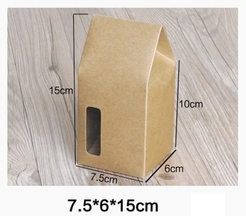 

M 75X60X100mm Paper Box with PVC Window Bakery Cake Gift Packaging Boxes Carton Box100pcs/lot