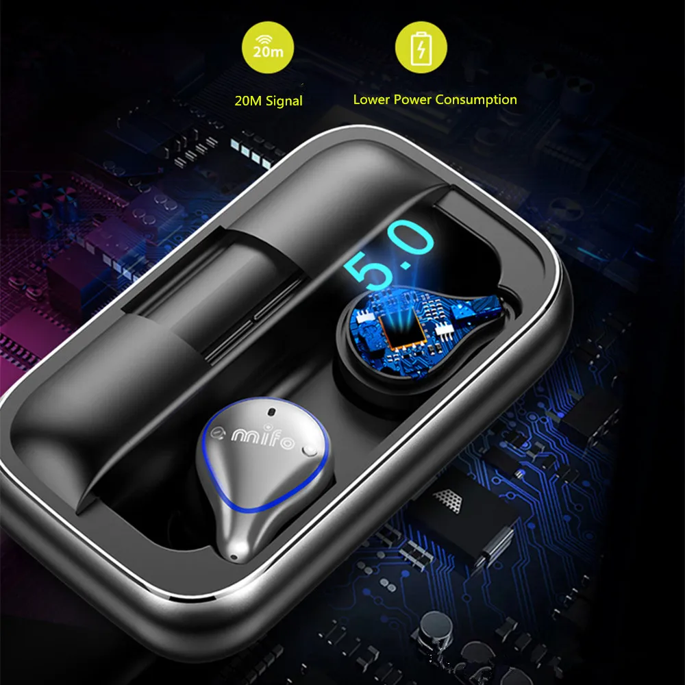 Mifo O5 TWS настоящие беспроводные наушники IPX7 водонепроницаемые bluetooth-наушники спортивные HiFi звуковые наушники с зарядным устройством для телефона