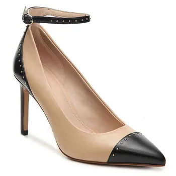 

Fashion Wedding Shoes 2019 Women Buckle Pointed Toe Studded Stiletto Ladies Pumps Rivet High Heels Ankle Strap Dress Shoes Women