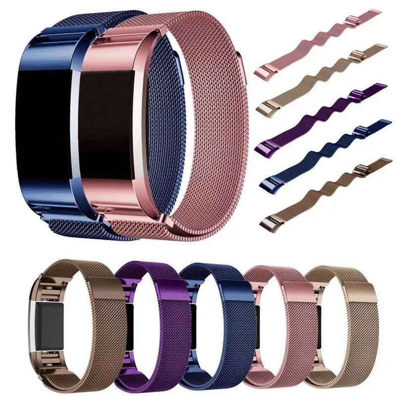 

For Fitbit Charge 2 Milanese Mesh Bracelet Strap Wrist Watch Band Link Fashion Magnetic Clasp Stainless Steel Watch Band Charge2