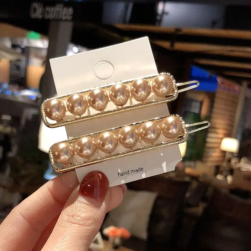 Korean Crystal Pearl Elegant Women Barrettes Hair Clip Hairgrips Hair Accessories Handmade Beads Hair Barrettes Bobby Pins Korean Crystal Pearl Elegant Women Barrettes Hair Clip Hairgrips Hair Accessories Handmade Beads Hair Barrettes Bobby Pins