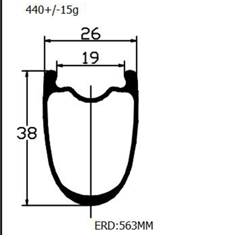 700c дисковый велосипедный дорожный обод 38x25 мм бескамерное карбоновое колесо дисковый тормоз дорожный обод 440/-15 г дисковый тормозной колесо для дорожного байка ERD 563 мм