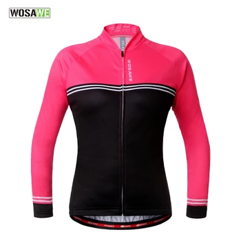 

WOSAWE Women's Cycling Jerseys 100% POLYESTER Ropa Ciclismo Long Sleeve Bike Shirt Bicycle Sportswear Autumn Spring Jersey