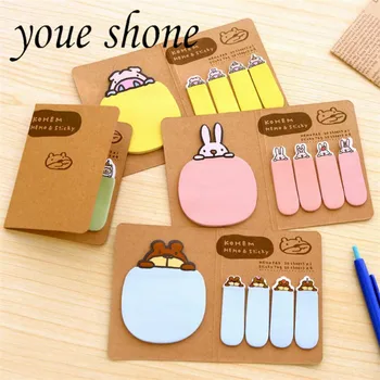

1PCS New Stationery Animal Rabbit Sheep Memo Pad Scrapbooking Sticky Notes Book Paper Sticker Bookmark Office Supplies