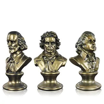 

Ludwig Van Beethoven Head Portraits Bust Retro William Shakespeare Statue Home Decoration Resin Art&Craft Sketch Practice L2418