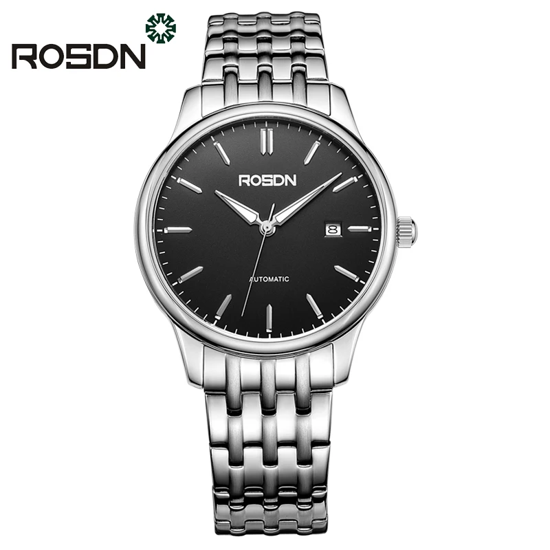 

ROSDN Brand Lover Watches Women Men's Watch Stainless steel 5ATM waterproof Couples Automatic self-winding Movement Wristwatch