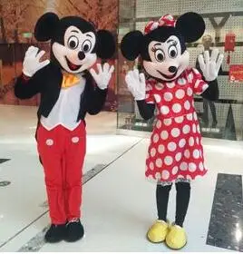Adult Size High Quality minnie Costume Mascot  Fancy Costume Christmas Cosplay Mickey Minnie Carnival Costume Two Pcs