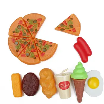 

13Pcs Imitation Pizza Toys Sets Children Pretend Play Food Model Kits Xmas Gift For Kids kitchen set Children Play House Toy