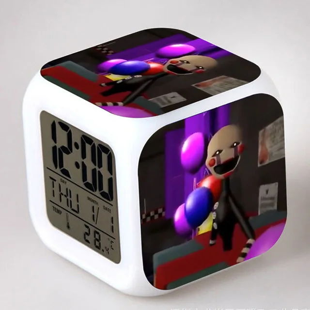 Five Nights At Freddy's светодиодный Будильник FNAF Bonnie Foxy Freddy Fazbear часы с дизайном «Медведь» ночные световые часы пластиковая игрушка - Цвет: Черный