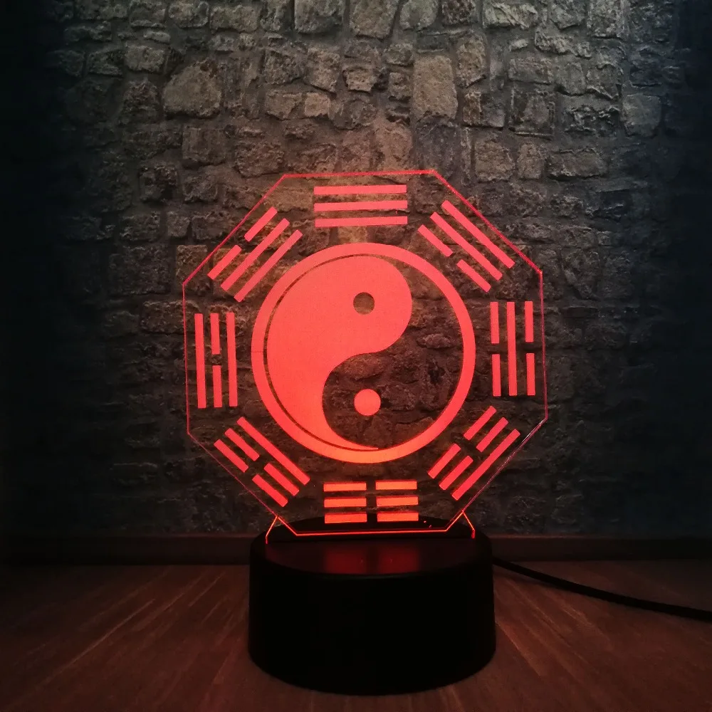 Новое поступление 3d Светодиодная лампа в китайском стиле Bagua Eight ciagram