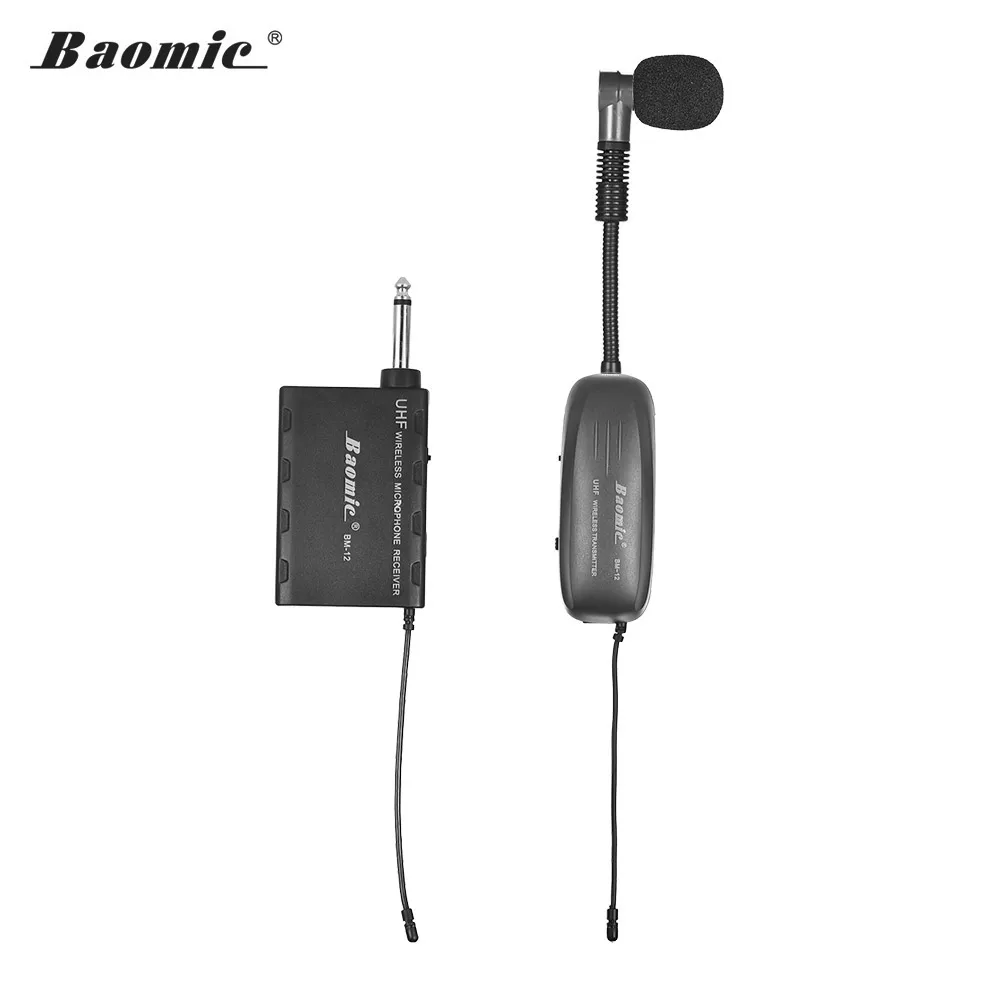 

Baomic 12/V2 Professional UHF Wireless Instrument Microphone System Receiver & Transmitter 16 Channels