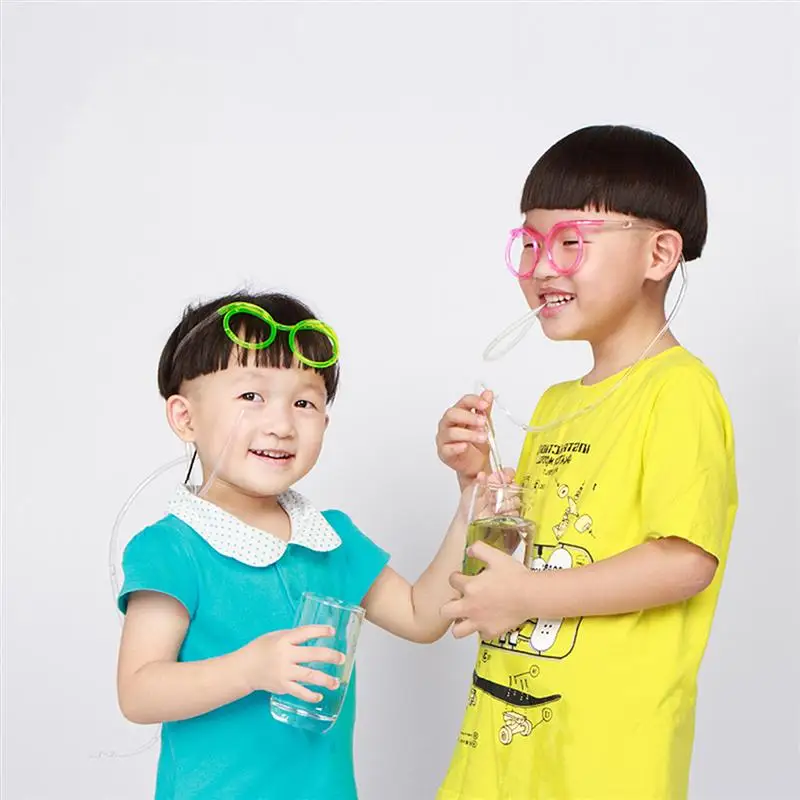 10pcs Eyeglasses Straw DIY Party Creative Drinking Straw Tube for Bar